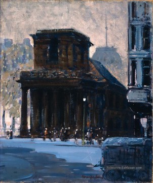 king s chapelle boston 1923 George luks scènes de rue de paysage urbain Peinture à l'huile